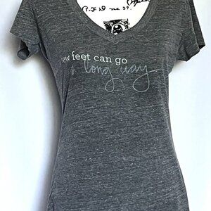 Toms Brand V Neck Heather Gray Womens‎ Running Shirt Size Medium